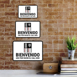 Classic Framed Plus Bienvenido, Use Por Favor El Call Box Door or Wall Sign | Bilingual | Building Sign