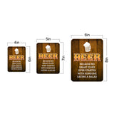 Portrait Round Plus Beer Because No Great Story Ever Started With Someone Eating A Salad Door or Wall Sign | Funny Home Decor