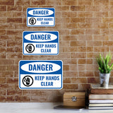 Classic Framed Plus Danger Keep Hands Clear Wall or Door Sign | Workplace Safety Compliance Signs