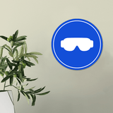 Circle Plus Safety Glasses Wall or Door Sign | Easy Installation | Health & Safety Signage
