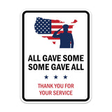 Portrait Round Plus All Gave Some Some Gave All Thank You For Your Service Door or Wall Sign Honor Veterans with Military Signs | US Pride | Veteran Gratitude and Discount Signs
