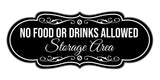 Signs ByLITA Designer No Food or Drinks Allowed in Storage Area Wall or Door Sign
