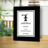 Canoeing Customizable Black Frame Wooden Award Plaque | Easel Mount Option | Achievement and Recognition Personalizable Plaques | Sports Award