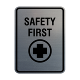 Signs ByLITA Portrait Round Safety First Wall or Door Sign