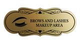 Signs ByLITA Designer Brows and Lashes Makeup Area Wall or Door Sign
