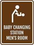 Portrait Round Plus Baby Changing Station Men's Room Wall or Door Sign | General Public Signage