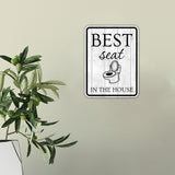 Portrait Round Plus Best Seat In The House Wall or Door Sign | Funny Novelty Home Signs | Home Reminders For Families