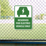 Portrait Round Plus Reserved For Electric Vehicle Only Door or Wall Sign | Electric Vehicle Charging Station | Parking