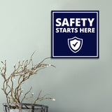 Square Plus Safety Starts Here Wall or Door Sign | Police First Responders Appreciation Signage