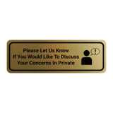 Signs ByLITA Standard Please Let Us Know If You Would Like To Discuss Your Concerns In Private Door or Wall Sign Durable ABS Plastic | Laser Engraved | Easy Installation | Elegant Design