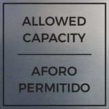Signs ByLITA Square Allowed Capacity Door or Wall Sign | Spanish Bilingual Business And Office Signs