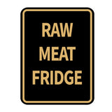 Signs ByLITA Portrait Round Raw Meat Fridge Door or Wall Sign Durable ABS Plastic | Laser Engraved | Easy Installation | Kitchen | Hygiene