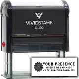 Vivid Stamp Your presence blessed me and made my celebration complete Self-Inking Rubber Stamps