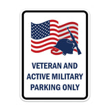 Portrait Round Plus Veteran And Active Military Parking Only Door or Wall Sign Honor Veterans with Military Signs | US Pride | Veteran Gratitude and Discount Signs
