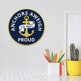 Circle Plus Anchors Aweigh: U.S. Navy Proud Door or Wall Sign Honor Veterans with Military Signs | US Pride | Veteran Gratitude and Discount Signs