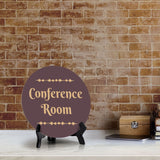Conference Room Circle Table Sign with Acrylic Stand (5x5") | Office Décor