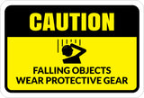 Classic Framed Plus Caution Falling Objects Wear Protective Gear Door or Wall Sign | Workplace Health and Safety Warning Signage