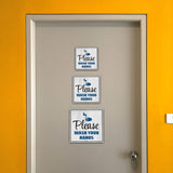 Square Plus Please Wash Your Hands Wall or Door Sign | Office & Workspace Bathroom Signage