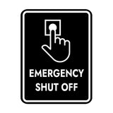 Signs ByLITA Portrait Round Emergency Shut Off Door or Wall Sign Easy Installation | Health And Safety | Building And Danger Signs