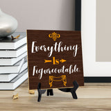 Everything Is Figureoutable. 5"x 5" Square Table Sign With Acrylic Easel | Religious Home Decor