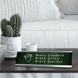 Every Student, Every Story, Every Success Silver Frame Desk Sign (2x8") | Classroom Special Needs Support