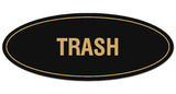 Signs ByLITA Oval Trash Sign - Laser-Engraved Lettering | Durable ABS Plastic | Vibrant Colors | Powerful Foam Tape