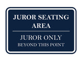 Signs ByLITA Classic Framed Juror Seating Area. Juror Only Beyond This Point Door or Wall Sign Durable ABS Plastic | Laser Engraved | Easy Installation | Courtroom