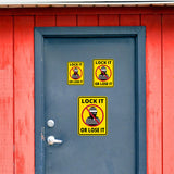 Portrait Round Plus Lock It Or Lose It Wall or Door Sign | Health And Safety Office Signage