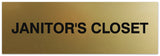 Signs ByLITA Basic Janitor's Closet Sign - Laser-Engraved Lettering | Durable ABS Plastic | Vibrant Colors | Powerful Foam Tape