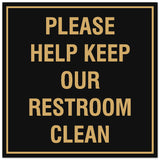 Signs ByLITA Square Please Help Keep Our Restroom Clean Sign - Easy Installation | Durable Material