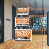 Classic Framed Plus Private Dock No Trespassing Wall or Door Sign | Marina Quayside Warning Signage