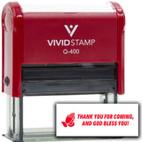 Vivid Stamp Thank you for coming, and God bless you! Self-Inking Rubber Stamps