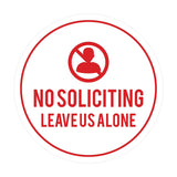 Circle No Soliciting Leave Us Alone Wall or Door Sign