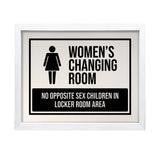 Designs ByLITA Women's Changing Room No Opposite Sex Children In Locker Room Area, Wall Print Art | Retail Store Decoration (Unframed or Framed)