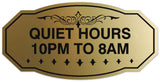 Signs ByLITA Victorian Quiet Hours 10pm to 8am Wall or Door Sign - Laser-Engraved Lettering | Durable ABS Plastic | Vibrant Colors | Powerful Foam Tape
