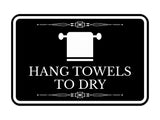 Signs ByLITA Classic Framed Hang Towels To Dry Vintage Bathroom Wall or Door Sign