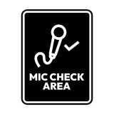 Signs ByLITA Portrait Round Mic Check Area Door or Wall Sign Easy Installation | Directing Artists & Co-Workers | Music | Concert | Festivals