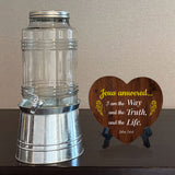 Jesus Answered... I Am The Way And The Truth, And The Life. John 14:6 Heart Table Sign with Acrylic Stand (6x5") | Religious Home Decor