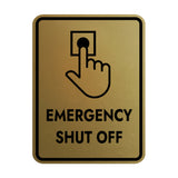 Signs ByLITA Portrait Round Emergency Shut Off Door or Wall Sign Easy Installation | Health And Safety | Building And Danger Signs