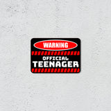 Classic Framed Plus Warning Official Teenager Wall or Door Sign | Novelty Funny Warning Signs