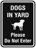 Signs ByLITA Portrait Round Dogs in yard please do not enter Sign - Laser-Engraved Lettering | Durable ABS Plastic | Vibrant Colors | Powerful Foam Tape