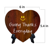 Giving Thanks Everyday Heart Table Sign with Acrylic Stand (6x5") | Religious Home Decor