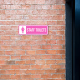 Standard Plus Staff Toilets (Pink) Door or Wall Sign