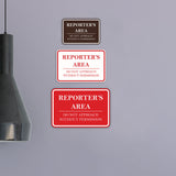 Signs ByLITA Classic Framed Reporter's Area. Do Not Approach Without Permission Door or Wall Sign Durable ABS Plastic | Laser Engraved | Easy Installation | Courtroom
