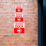 Square Plus Receiving Dock Right Arrow Wall or Door Sign | Health & Safety Warehouse Business Signage