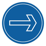 Signs ByLITA Circle Directional Arrow Right Graphic Door or Wall Sign | Easy Installation | Durable Construction | Promote Health And Safety | Caution Warning Sign for Home, Business and Office Spaces