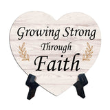 Reflective Religious Quote Signs Heart Table Sign with Acrylic Stand (6x5")
