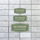 Fancy Plus Restroom (Right Arrow) Wall or Door Sign | Business and Workplace Bathroom Signage