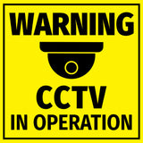 Square Plus Warning CCTV In Operation Wall or Door Sign | Home and Business Security