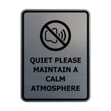 Signs ByLITA Portrait Round Quiet Please Maintain a Calm Atmosphere Door or Wall Sign Easy Installation | Directing Artists & Co-Workers | Music | Concert | Festivals